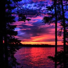 Озеро на закате