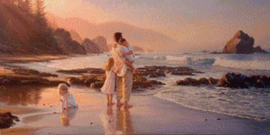 Картина Марка Кетлея - живопись, семья, искусство, картина, дети - предпросмотр