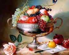 Оригинал схемы вышивки «фрукты в вазе» (№928790)