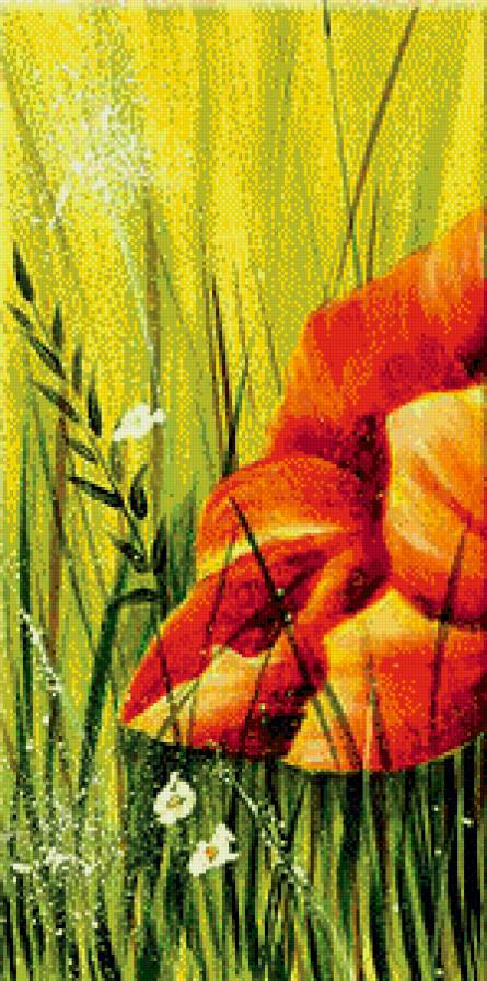 Триптих "Маки" ч.1 - цветы, триптих, панно - предпросмотр