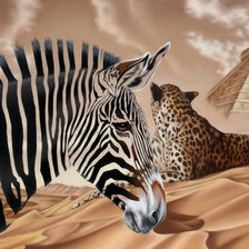зебра и леопард