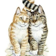 Оригинал схемы вышивки «Пара коты» (№929183)
