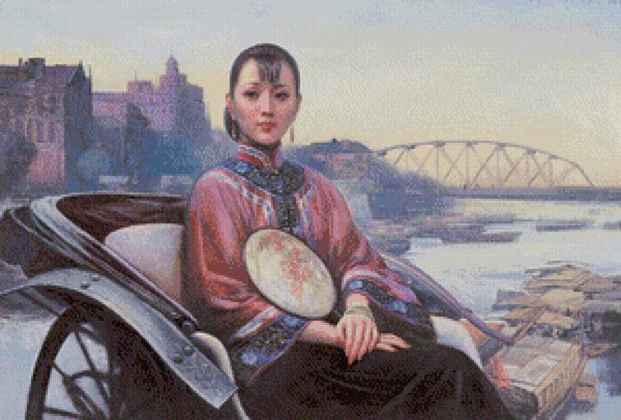 Китайская незнакомка Художник Ван Кэвэй - художник, китай, картина, ван кэвэй, незнакомка, женщина - предпросмотр