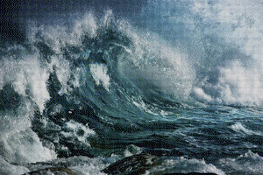 Морская волна - буря, шторм, морская стихия, море, волна - предпросмотр