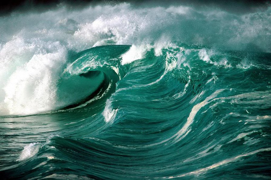 Изумрудная волна - морская волна, шторм, стихия, море - оригинал