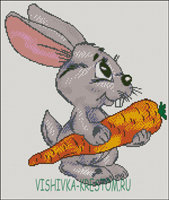 Схема вышивки «зайчонок с морковкой»