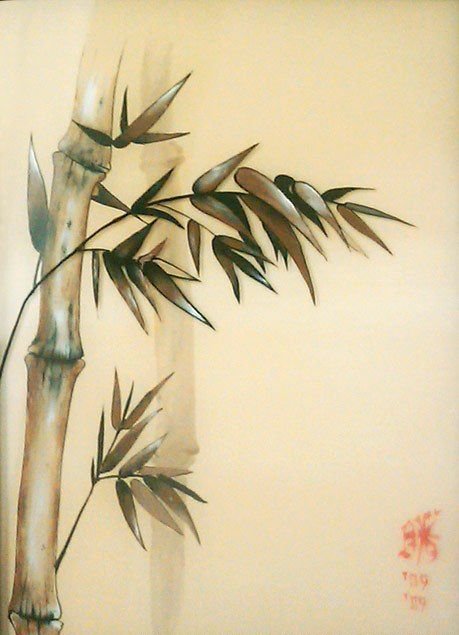 панно с бамбуком № 2 - китай, солнце, закат, восток, бамбук, панно - оригинал