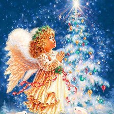 Схема вышивки «рождественский ангелочек»