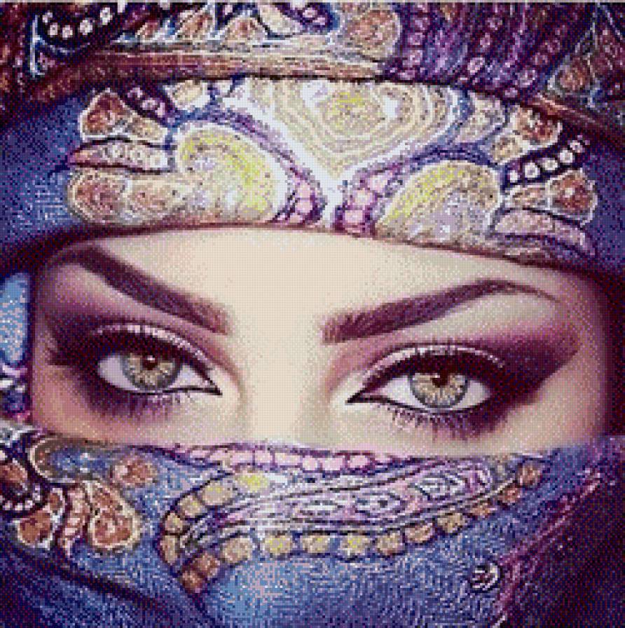 Восточная женщина - египет, женщина, восточная женщина, восток, взгляд, образ, глаза - предпросмотр