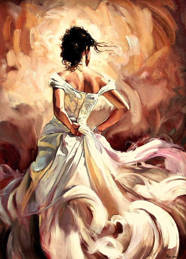 Серия "Женский образ" - белое платье, волны, девушка - оригинал