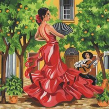 Оригинал схемы вышивки «испанский  фламенко» (№946772)