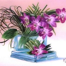 Оригинал схемы вышивки «орхидея в вазе» (№948259)