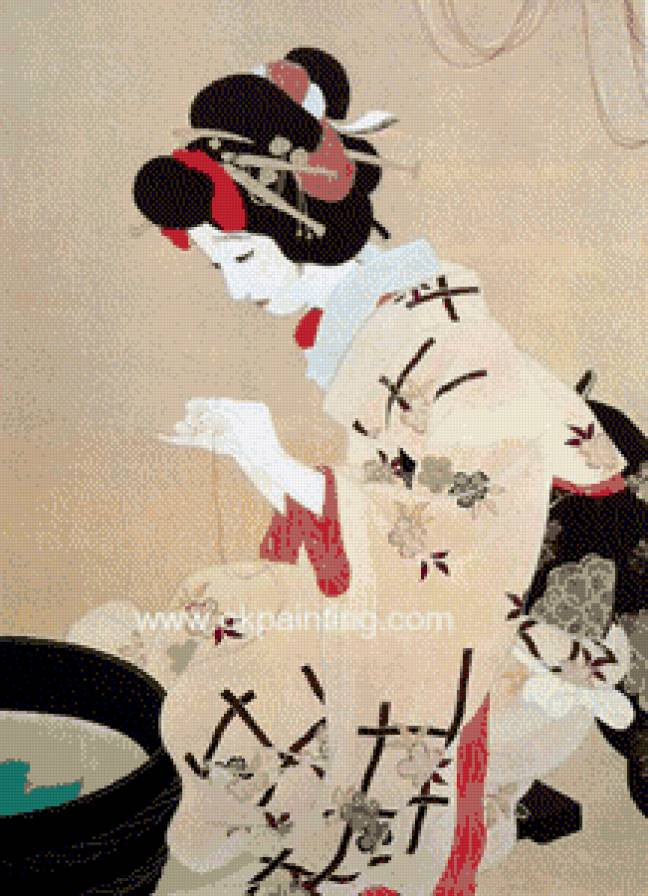 Японская жена - фэнтези, монохром, япония, аниме, женщина, девушка - предпросмотр