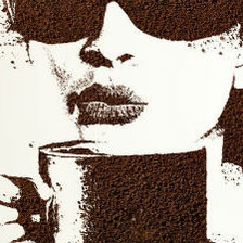 Схема вышивки «девушка с кофе»