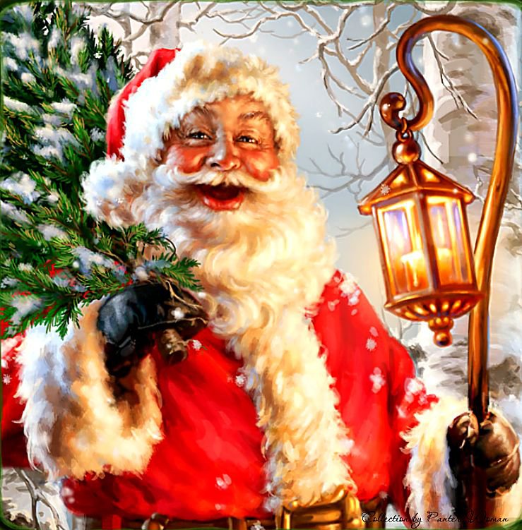 дедушка мороз - праздник, новый год, фонарь, снег, подарок, зима, дед мороз - оригинал