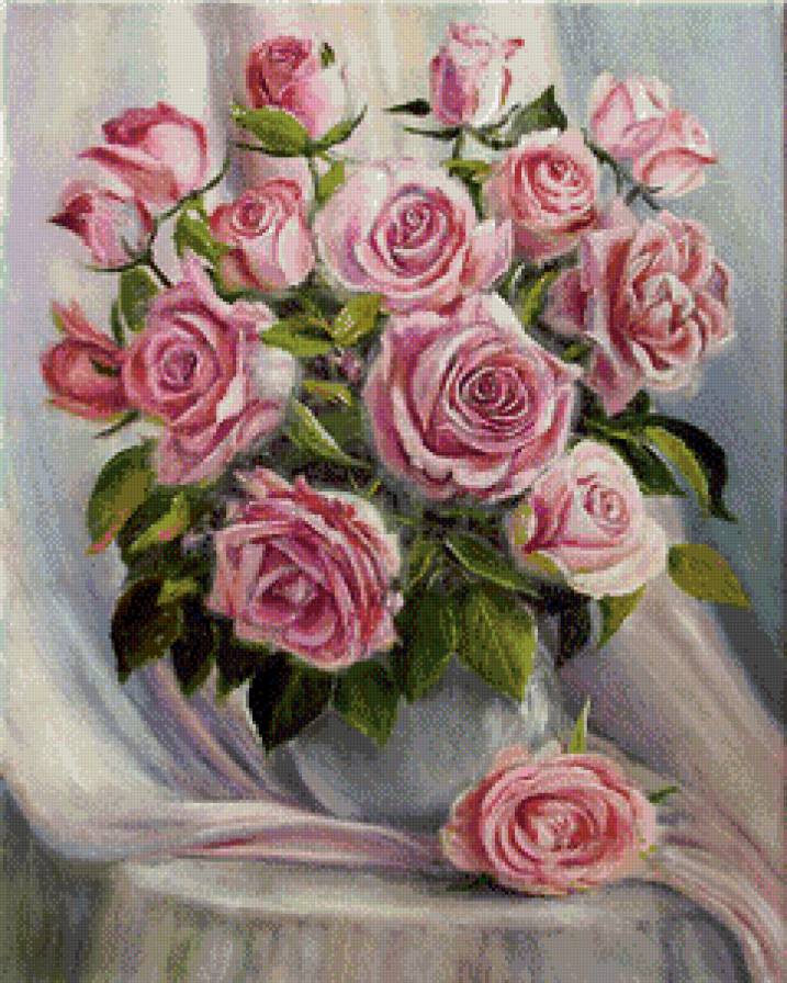 Букет нежных роз - букет, цветы - предпросмотр