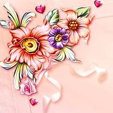 Схема вышивки «подушка с цветами»