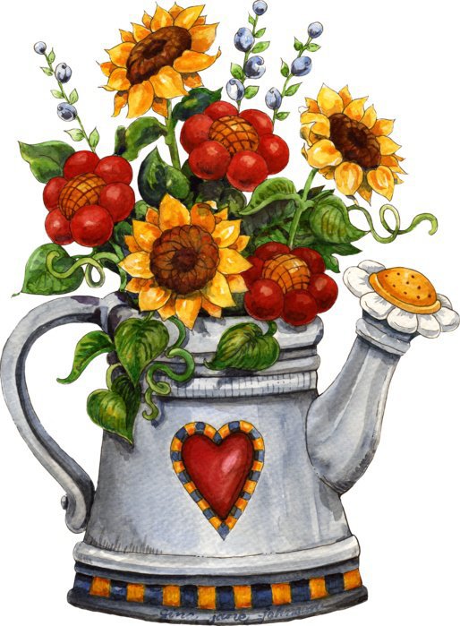 Чайник - букет, чайник, цветы, маленькие - оригинал