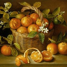апельсины в корзине