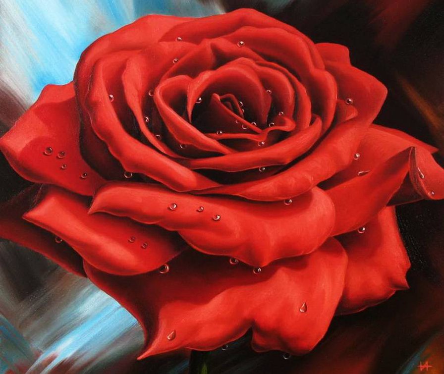 Серия "Цветы, букеты" - панно, красная роза, подушка - оригинал