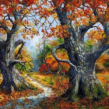 Оригинал схемы вышивки «Осень в лесу» (№959546)