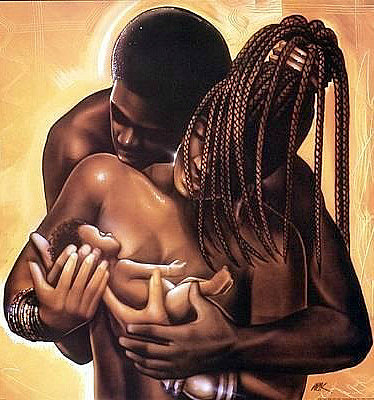 Серия "Мать и дитя" - малыш, африканские мотивы, любовь, нежность - оригинал