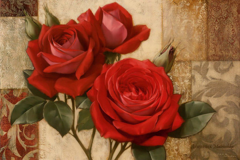 красные розы - натюрморт, розы, цветы - оригинал