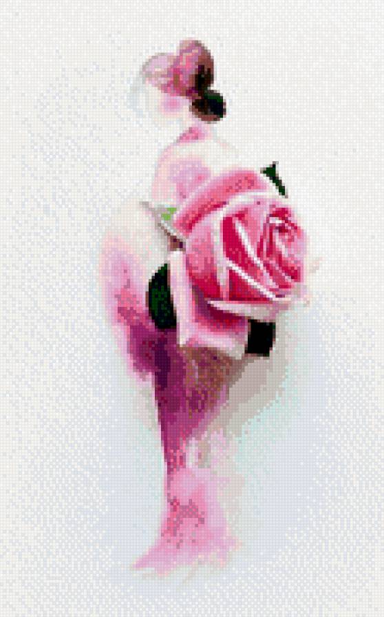 Серия "Акварель и цветы" - цветы, девушка, розы - предпросмотр