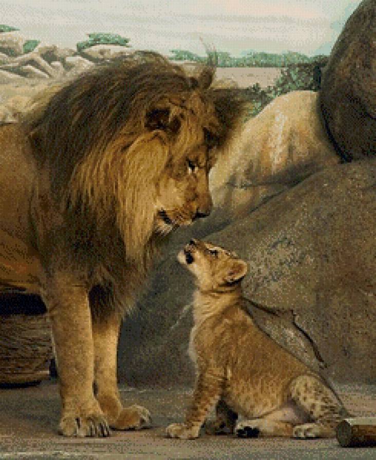 Серия "Дикая природа" - хищник, лев, малыш, львенок, воспитание, царь зверей - предпросмотр