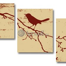 Оригинал схемы вышивки «птица на ветке» (№964872)