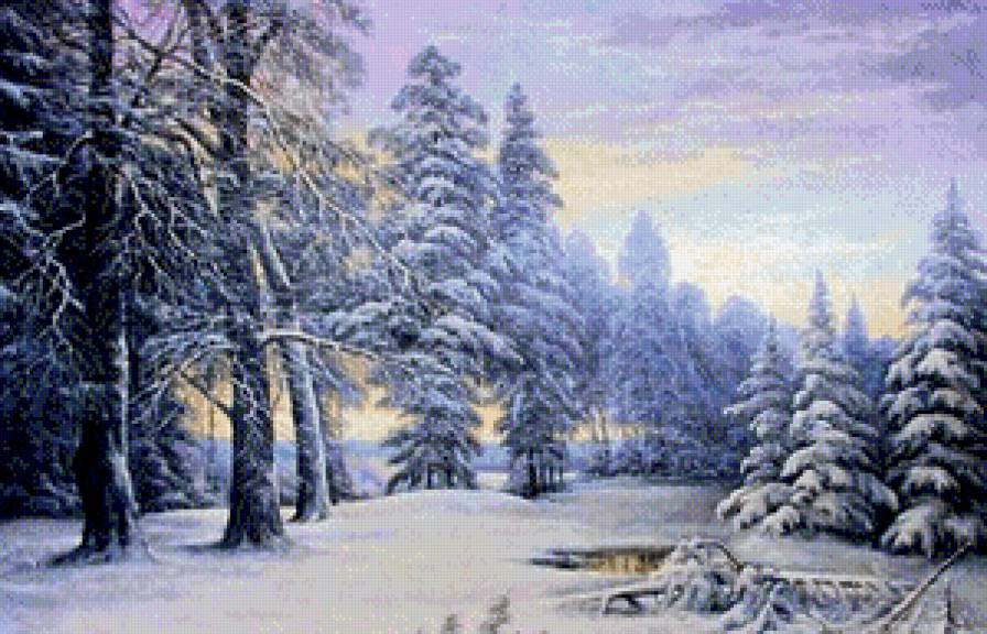 Зимний пейзаж - природа, зима, снег - предпросмотр