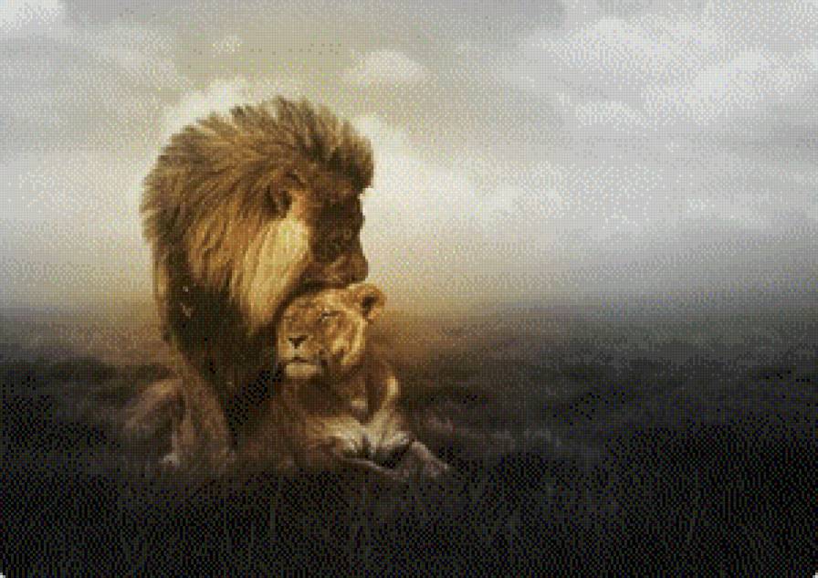львы - семья, любовь, савана, львы - предпросмотр