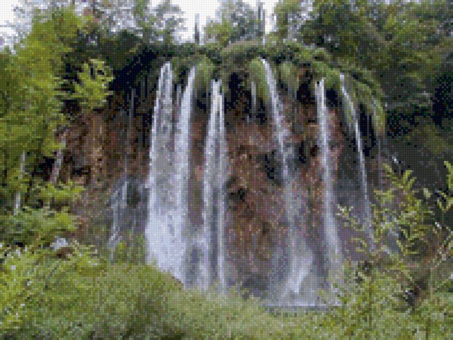 Водопад!! - лес, водопад., живая природа - предпросмотр