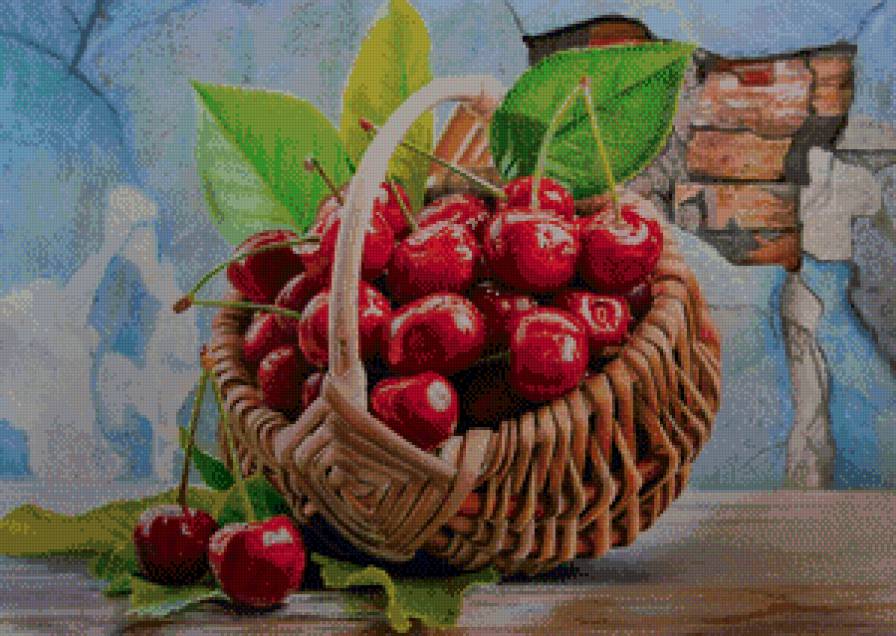 Вишни - ягоды, вишни, корзинка - предпросмотр