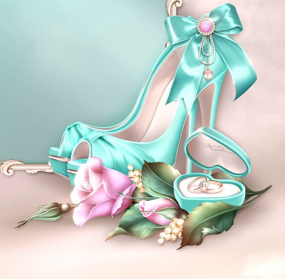 свадебная подушка с розами и туфлями - подушка, розы, туфли, праздник, цветы, свадьба, подарок, кольца - оригинал