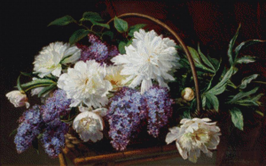 Весенний букет - цветы, сирень, пионы, натюрморт - предпросмотр