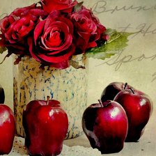 Оригинал схемы вышивки «Розы и яблоки» (№969586)