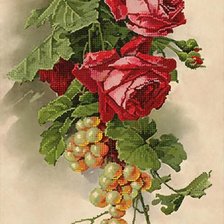 Схема вышивки «панно "роза с виноградом"»
