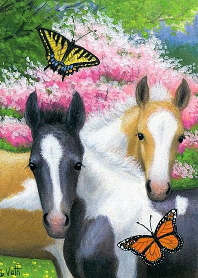 лошадки - бабочки, животные, лошади, лошадка, лошадь, кони - оригинал