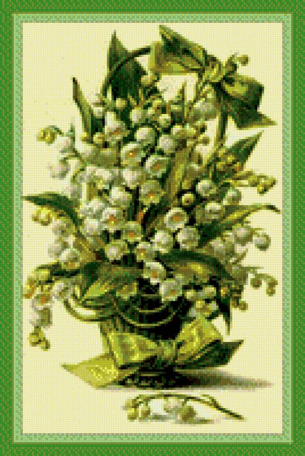 Ландыши - цветы, подарочная корзина - предпросмотр