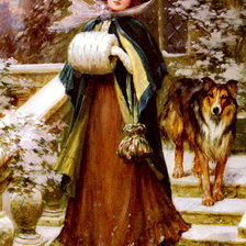 Оригинал схемы вышивки «дама с собакой» (№976097)