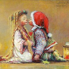 Оригинал схемы вышивки «Рождественский поцелуй» (№976122)