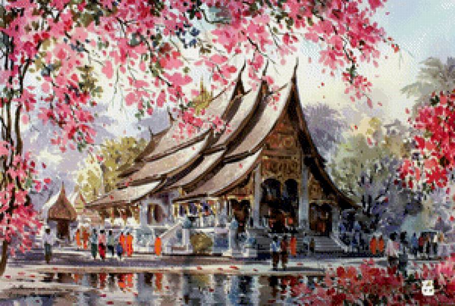 Тайландская акварель № 3 - картина, искусство, живопись - предпросмотр
