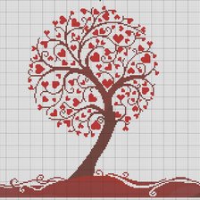 Схема вышивки «Дерево любви 5 цветов»