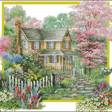 Схема вышивки «Цветы у дома»