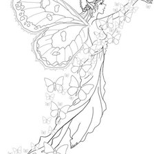 Оригинал схемы вышивки «Девушка-бабочка» (№979593)