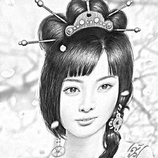 Оригинал схемы вышивки «Девушка. Рисунок карандашом» (№981638)