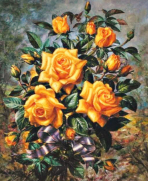 Серия "Цветы, букеты" - желтые розы - оригинал