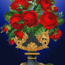 Оригинал схемы вышивки «Ваза с розами -4» (№982996)