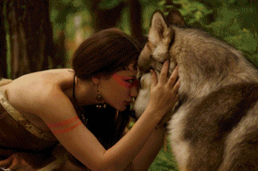 Одной крови - девушка, лес, волк - предпросмотр